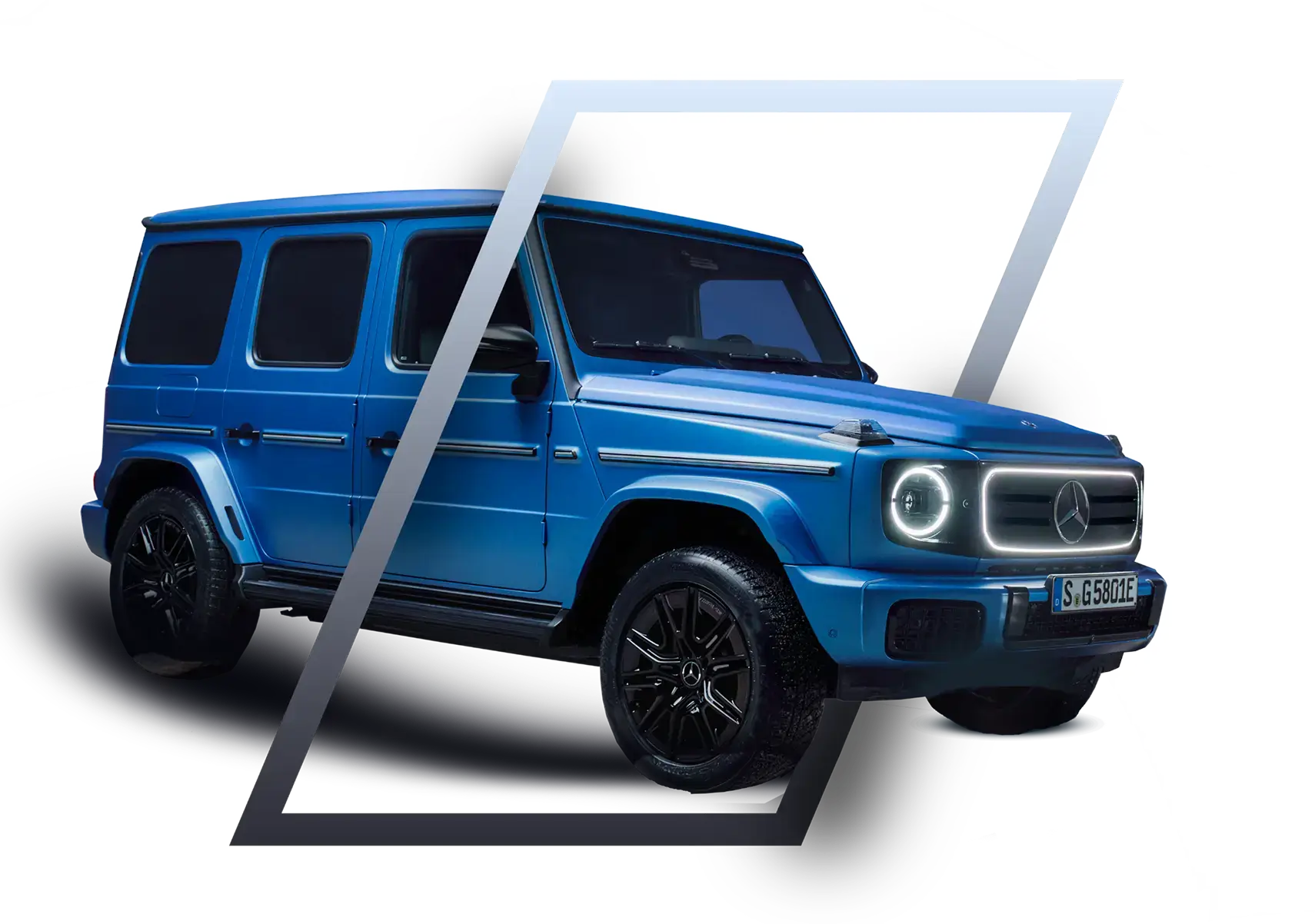 Mercedes-Benz G-Klasse blau in Raute-Rahmen Riess
