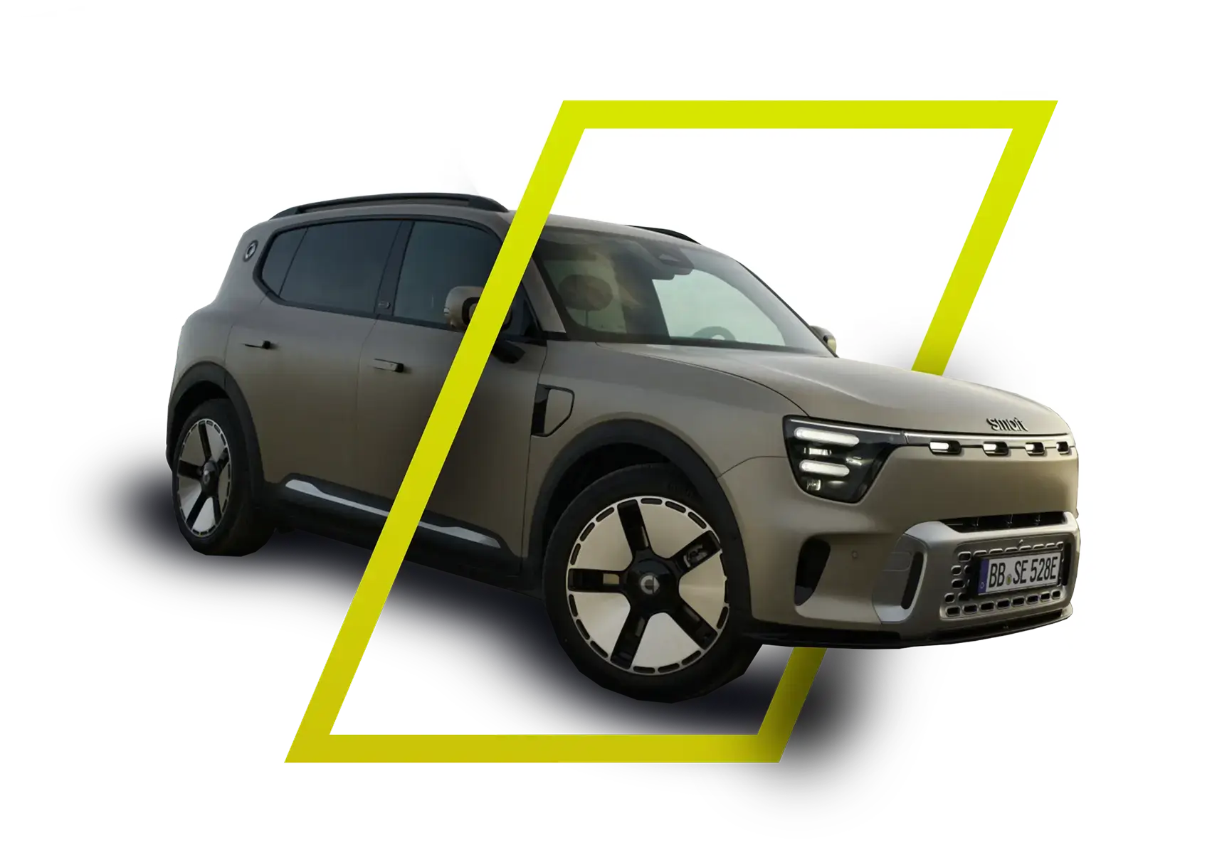 smart #5 in braun, freigestellt