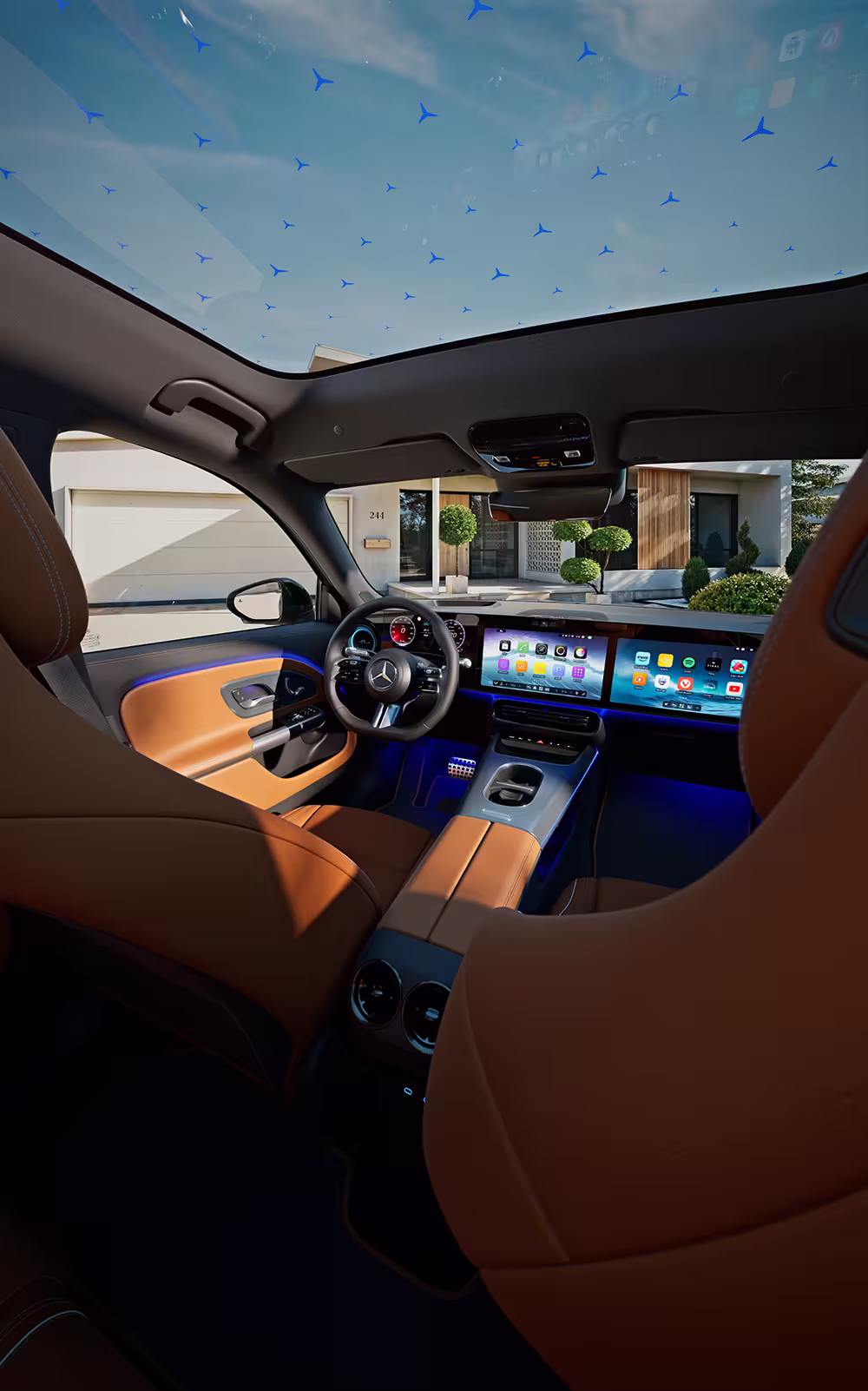 Mercedes-Benz Doppelte Screens im Innenraum zu sehen